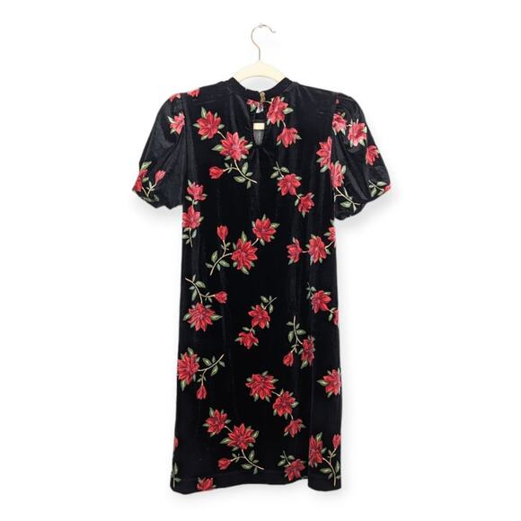 Draper James RSVP Short Sleeve Mockneck Velvet Floral Dress Size XS - Picture 2 of 10